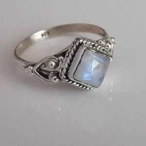 Antique rainbow moonstone ring